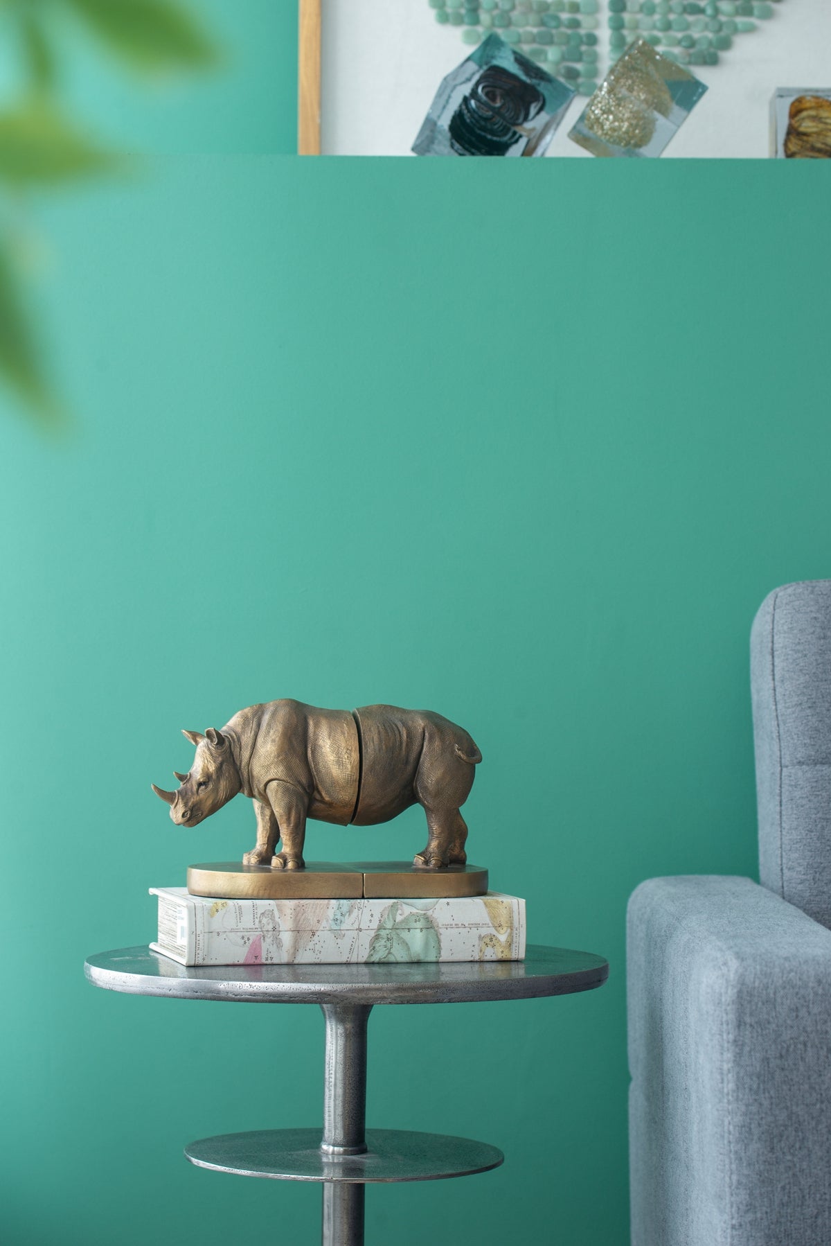Rhino Bronze Bookends - Set of 2