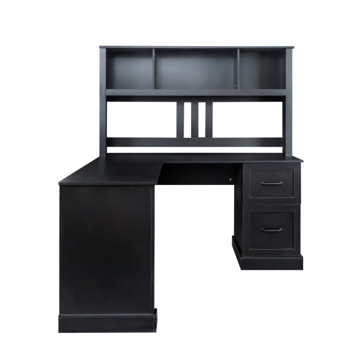 Antiqued Home Office Computer Desk with Hutch
