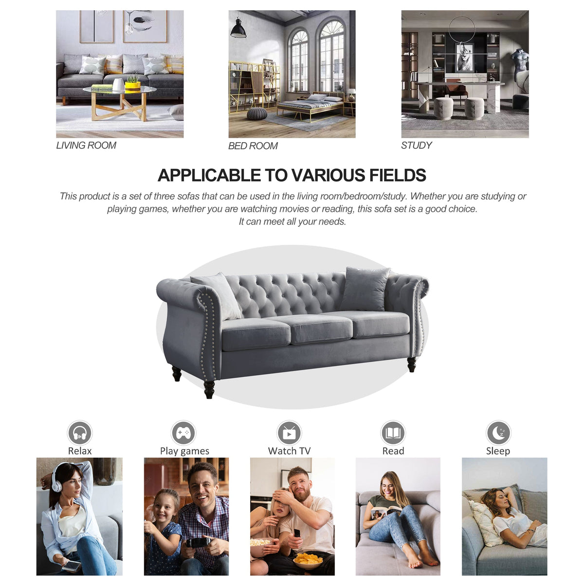 80" Chesterfield Sofa