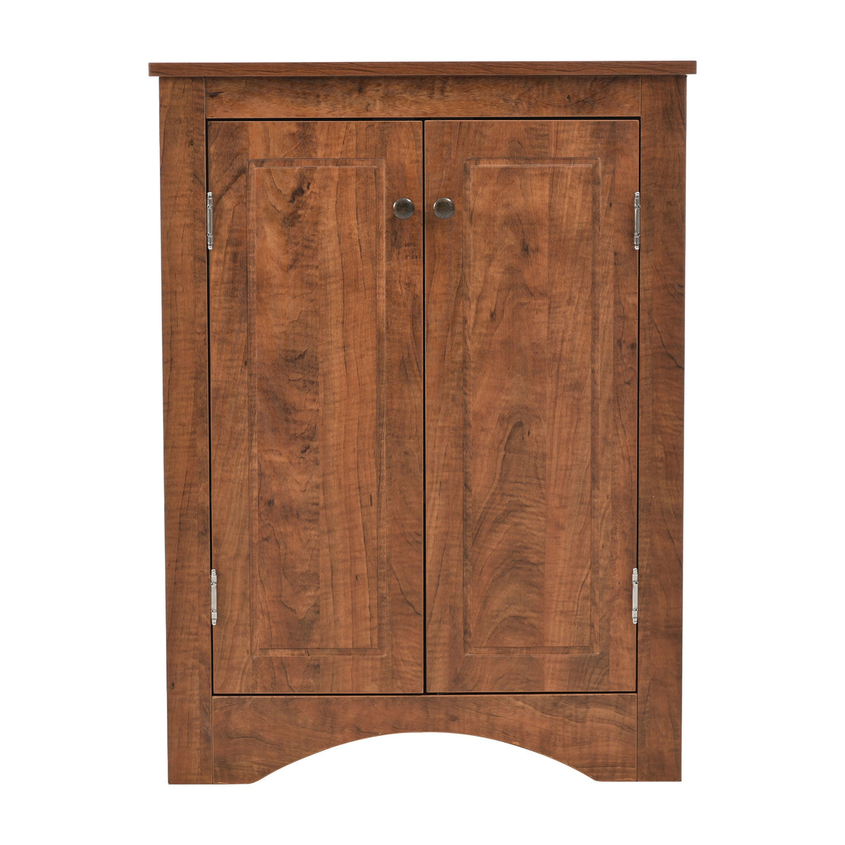 Brown Triangle Bathroom Storage Cabinet with Adjustable Shelves