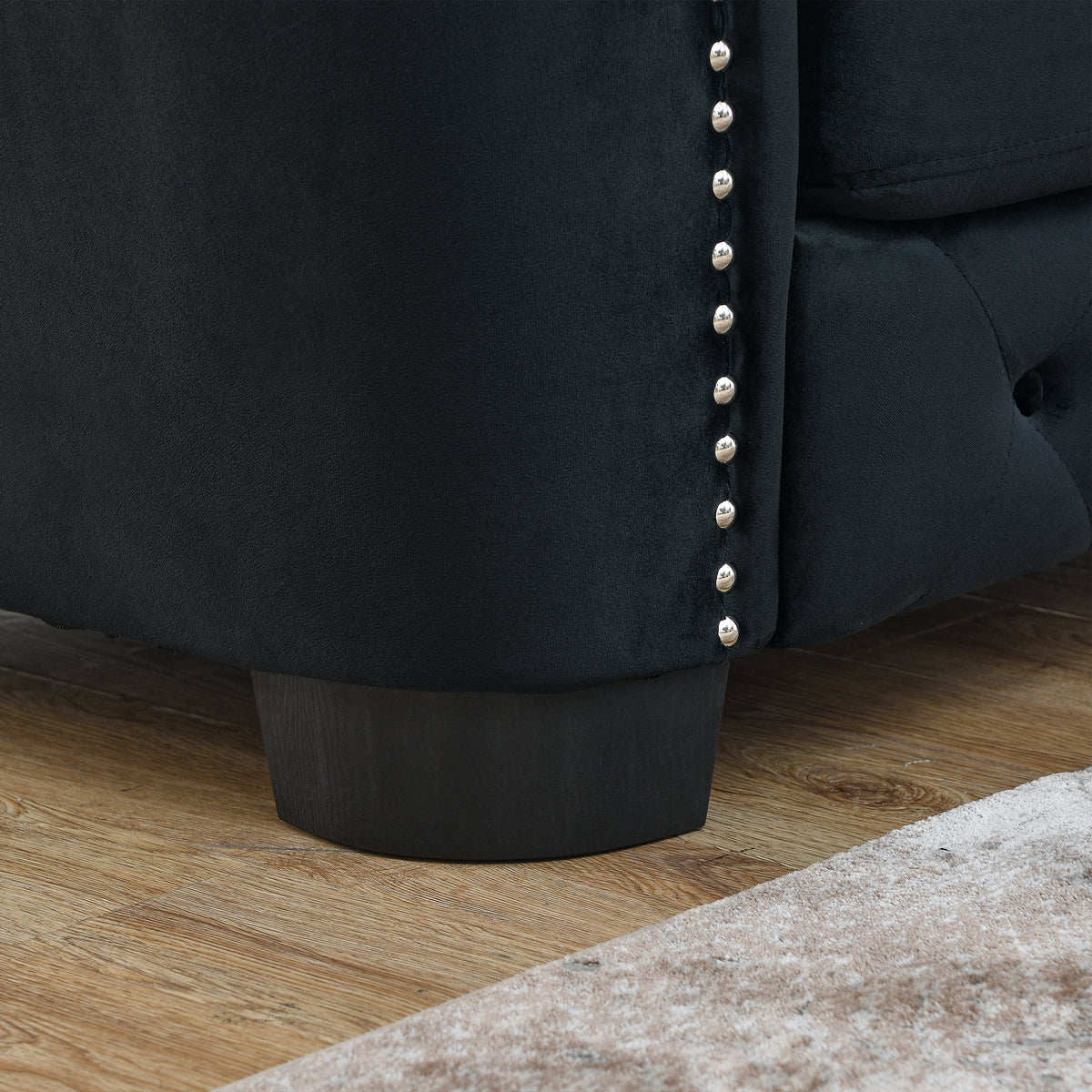 77-Inch Modern Chesterfield Velvet Sofa