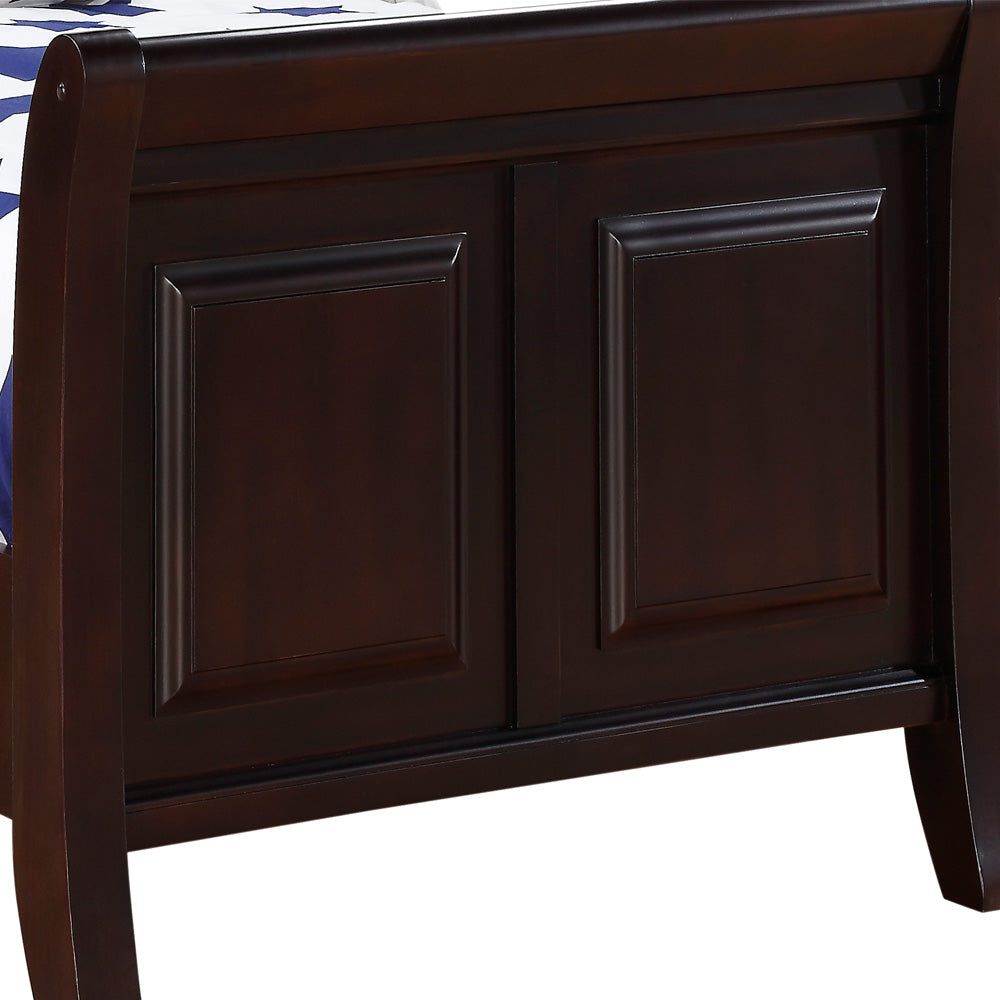 Elegant Transitional Twin Bed in Cappuccino