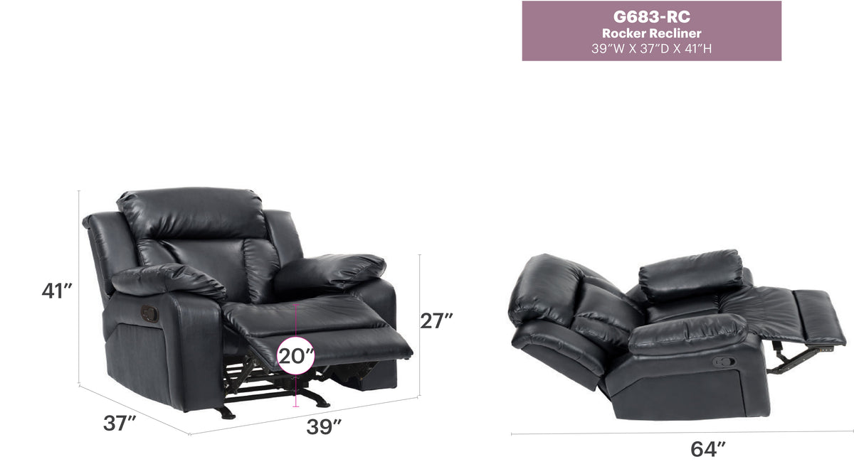 Elegant Padded Arm Recliner