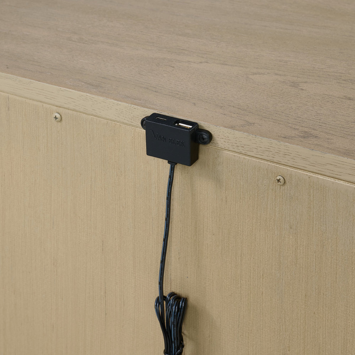 Brown 3-Drawer Nightstand With USB