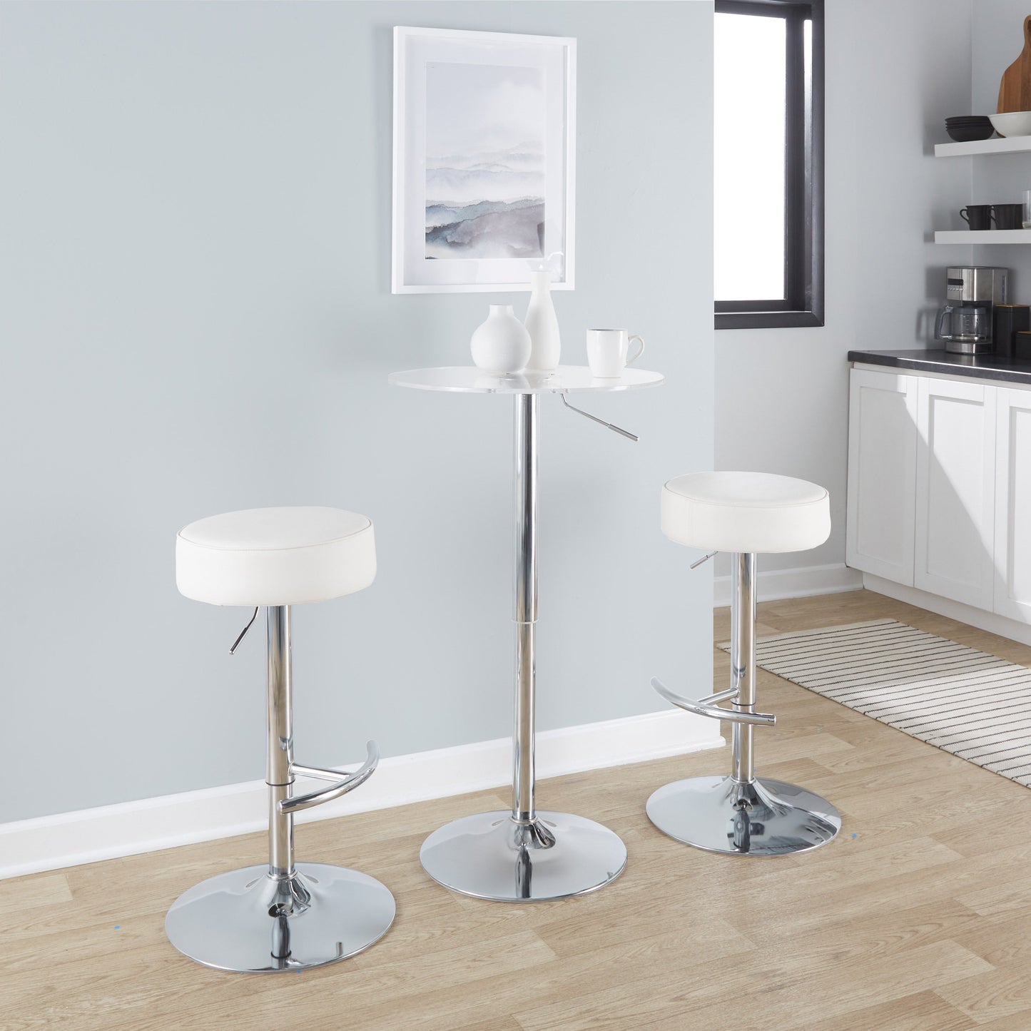 Clear Adjustable Contemporary Bar Table