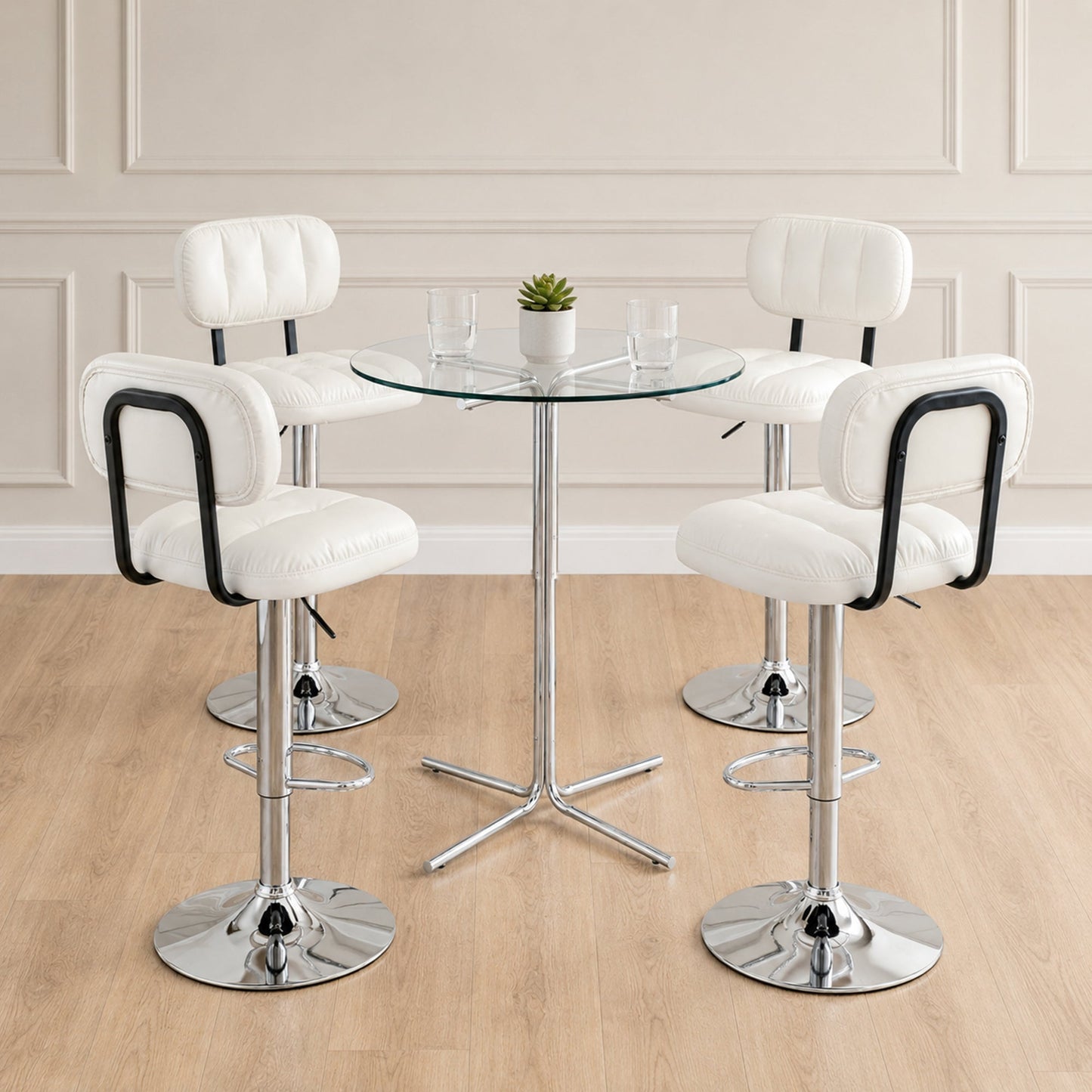 Set of 2 Adjustable Height Bar Stools