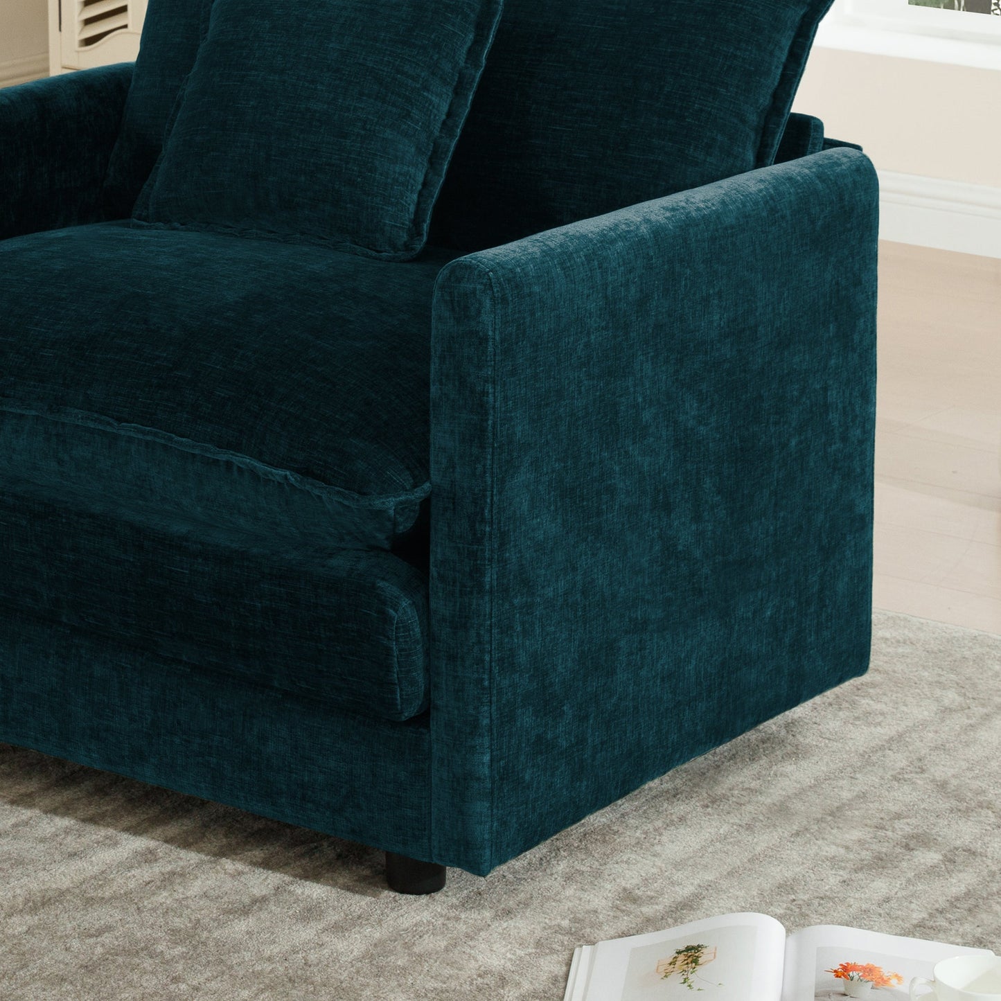 Accent Chair Set of 2, High-end Chenille Upholstered Armchairs