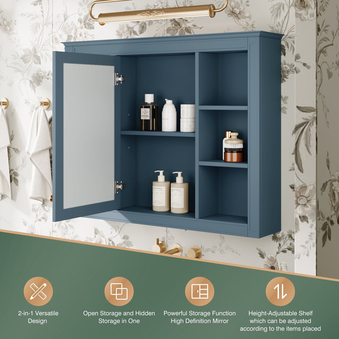 35'' x 28'' Modern Bathroom Wall Mounted Medicine Cabinet