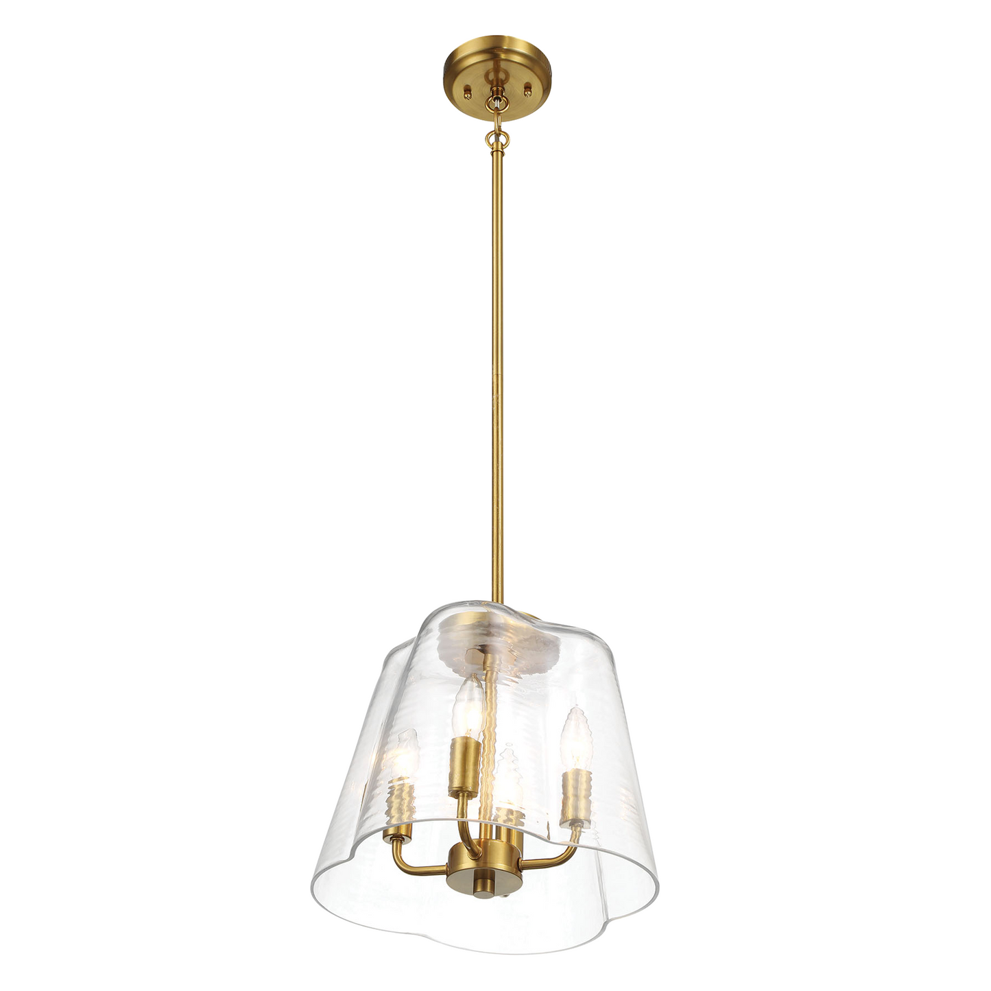 Soiree Four Candle Lights Pendant With Clear Glass - Satin