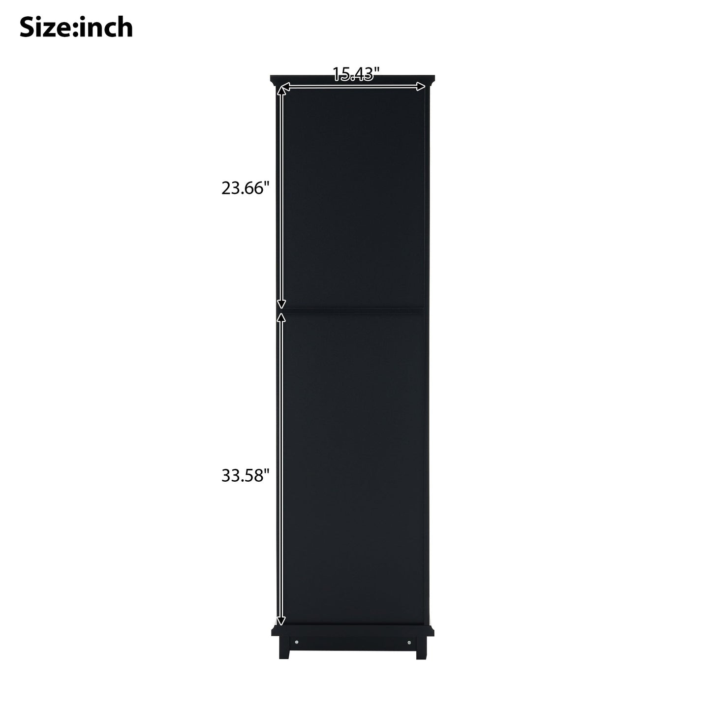 63" Tall Bathroom Storage Cabinet with Glass Doors