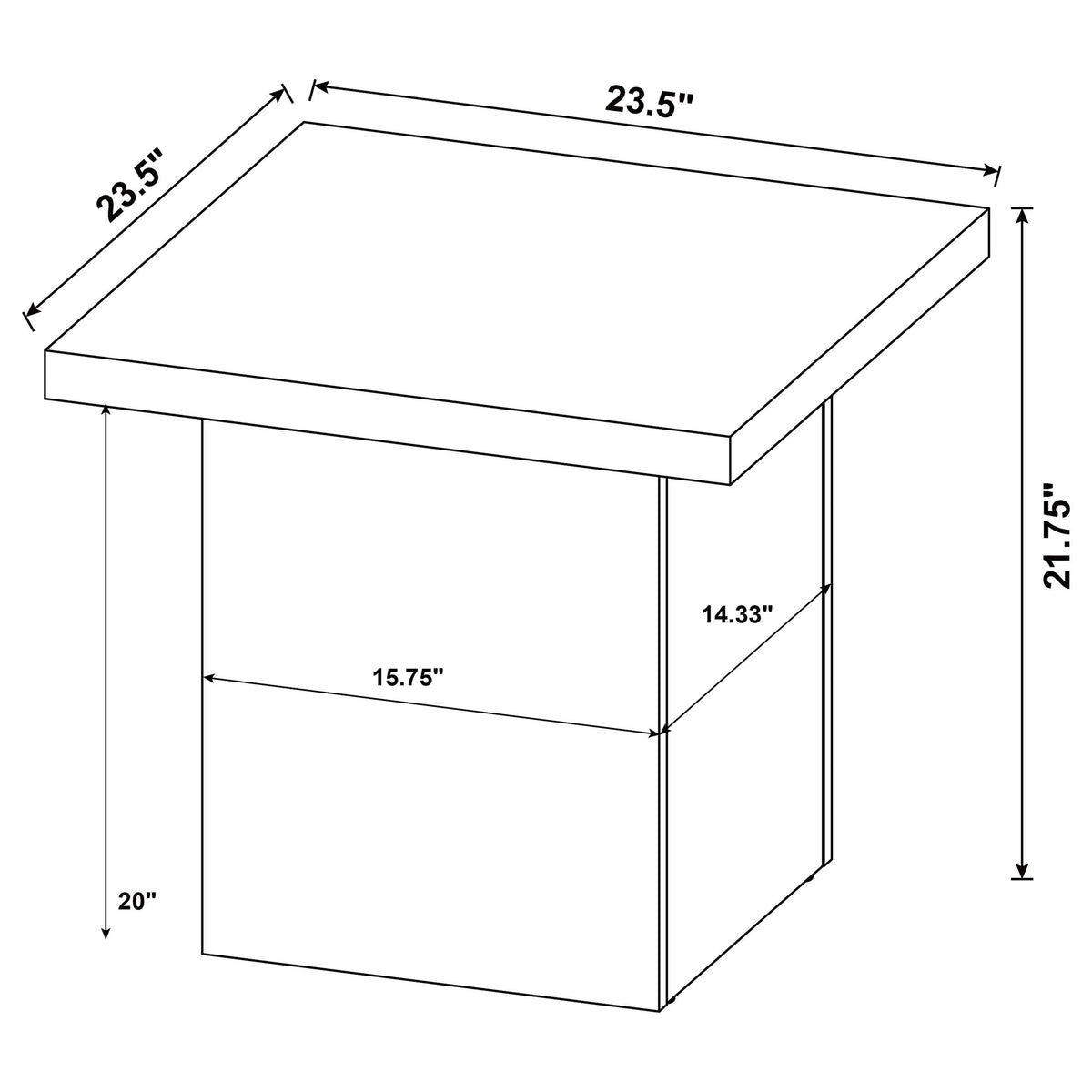 Exeter Mango Square 3-Piece Coffee Table Set