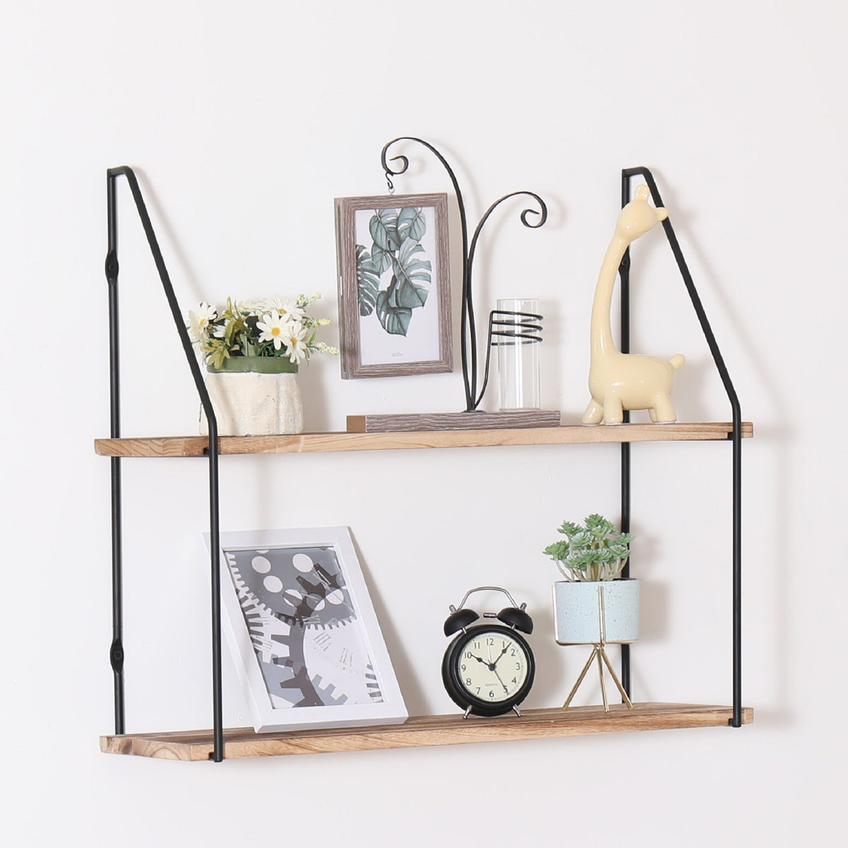 Gardenia Floating Shelf with Metal Brackets