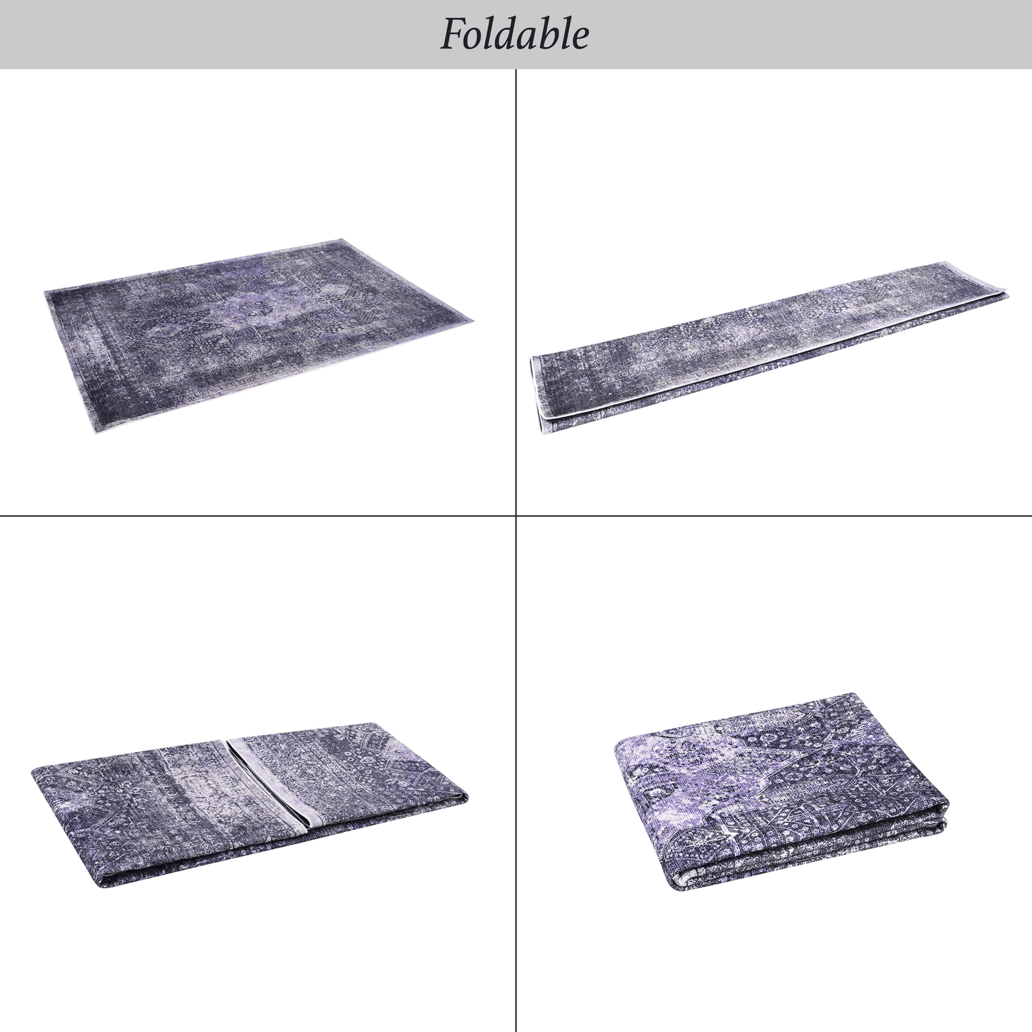Maval Anthracite Washable Rug 2'6" x 10" Runner Rug