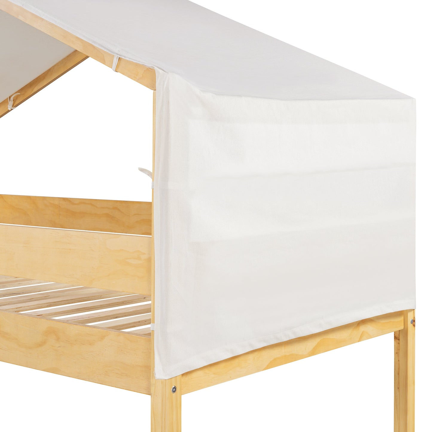 Twin Over Twin Wood Bunk Bed with Tent