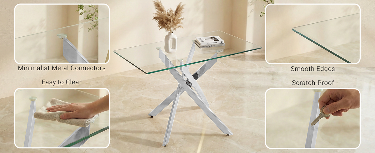 Modern Rectangular Glass Table