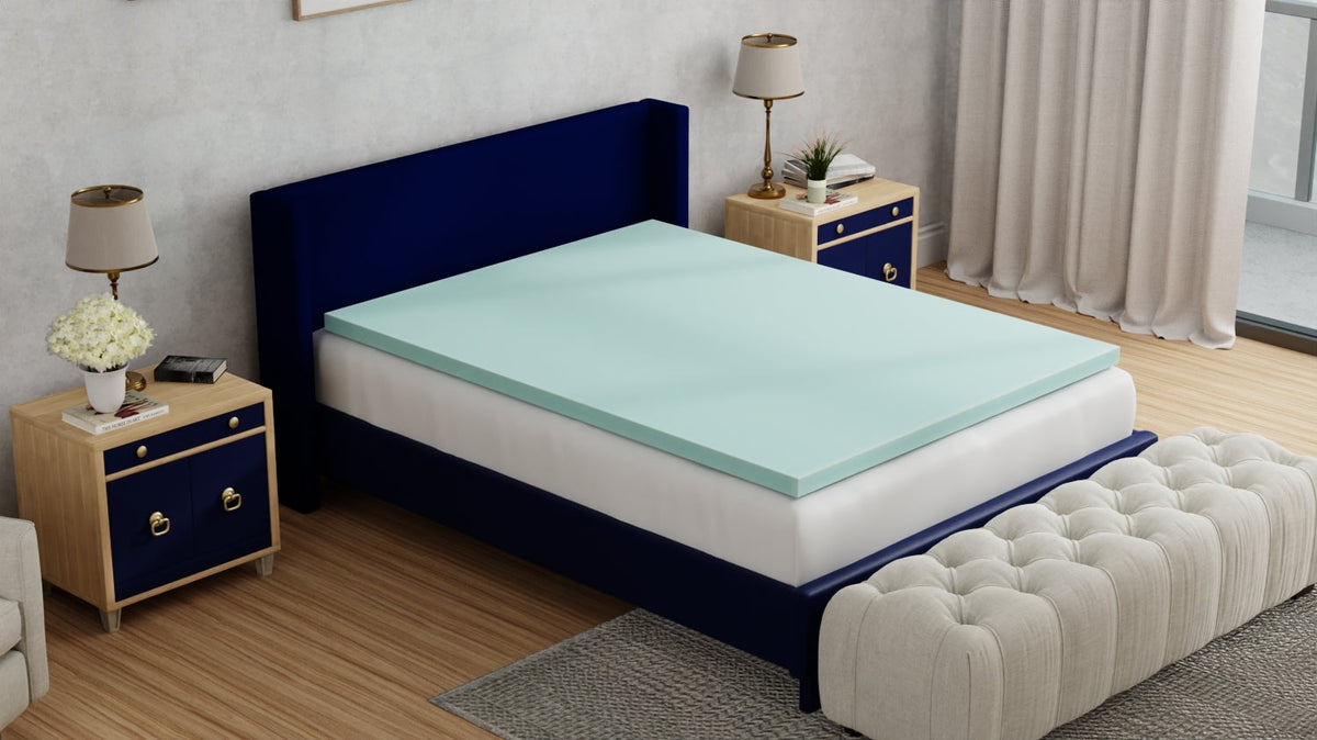 Omne Sleep Plush 3 Inch Twin Memory Foam Cooling Mattress Topper