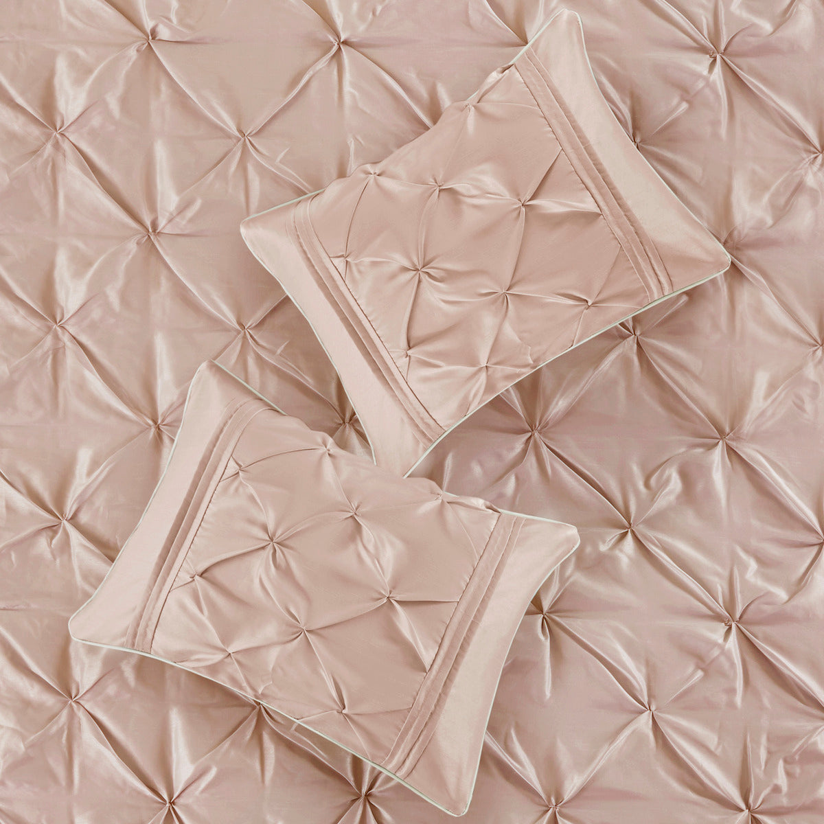 7 Piece Tufted Comforter Set Blush Full
