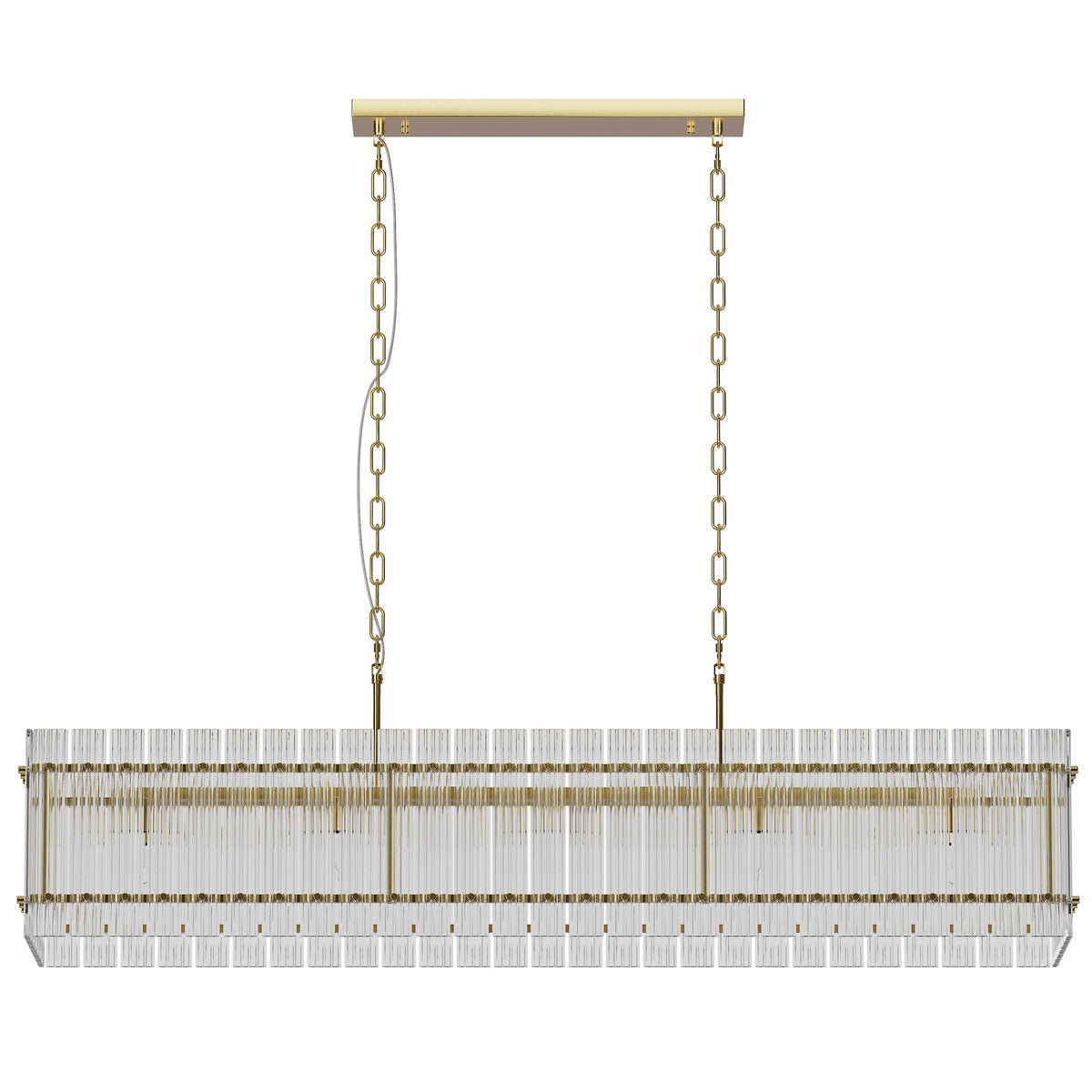 Modern Rectangular Crystal Glass Chandelier