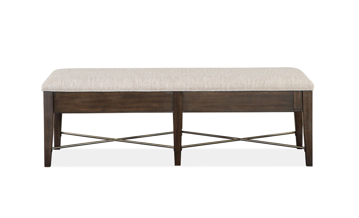 Westley Falls - Bench With Upholstered Seat - Graphite