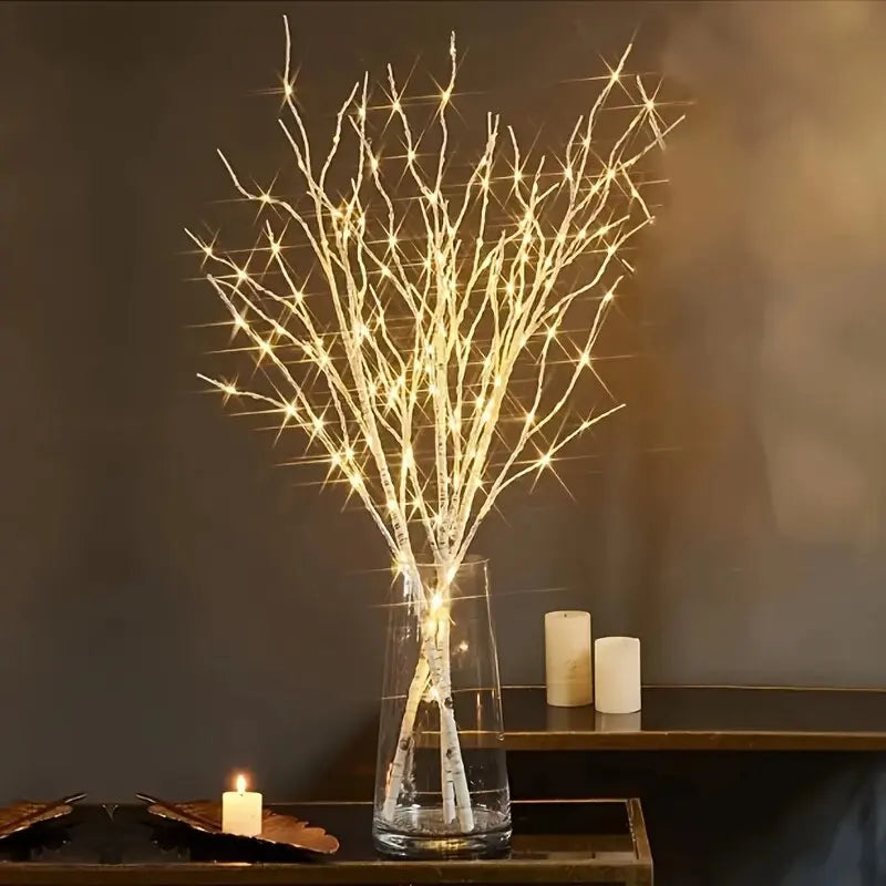 1PC 50LED White Artificial Branches Lights,Indoor USB Powered Warm White Decoration Light For Home,Restaurant,Coffee,Store