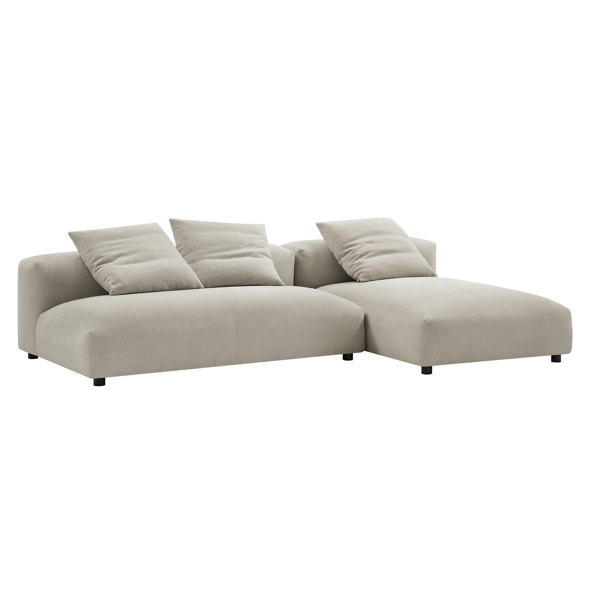 Solace 2-Piece Modular Upholstered Fabric Sectional Sofa with Chaise by Modway