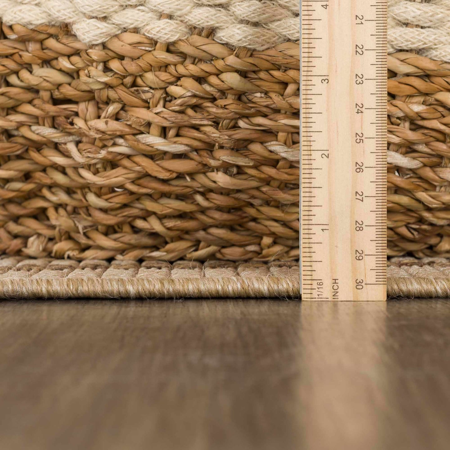 Isoko Bordered Faux Jute Outdoor Rug