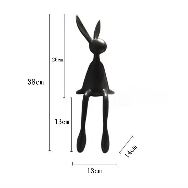 Creative Home Decor Rabbit Statue Abstract Art Sculpture Desk Living Room TV Cabinet Wine Cabinet Handicrafts Ornaments