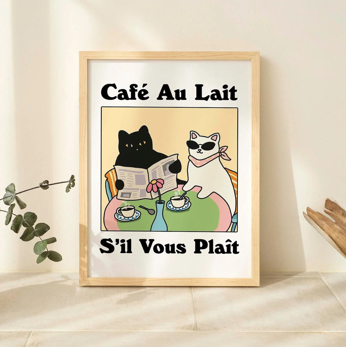 More Espresso Less Depresso Black Cat Wall Print, Coffee Cat Poster, Kitchen Art, Handmade Cat Coffee Poster, Coffee Bar, Unique