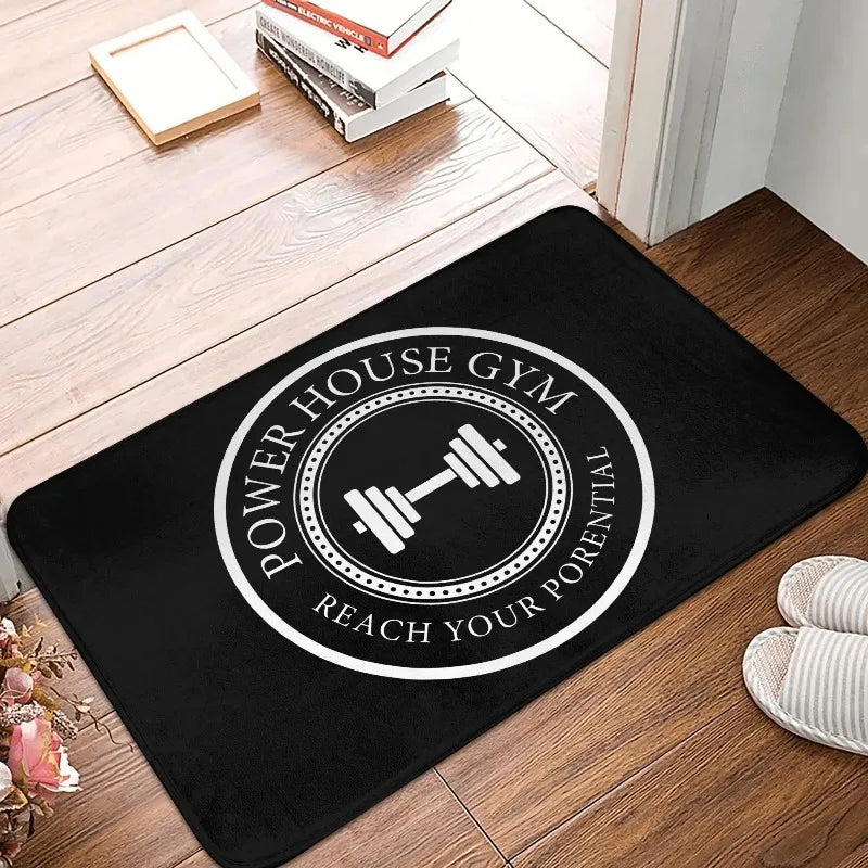 Bodybuilding Fitness Powerhouse Gym Front Door Mat Anti-Slip Carpet Outdoor mat Absorbent Doormat Garden Garage Entrance Rug