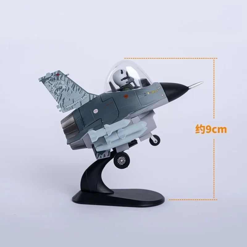 Q-Version F16 Metal Alloy Airplane Model(including base)Home placement, collection and decoration Creative gift