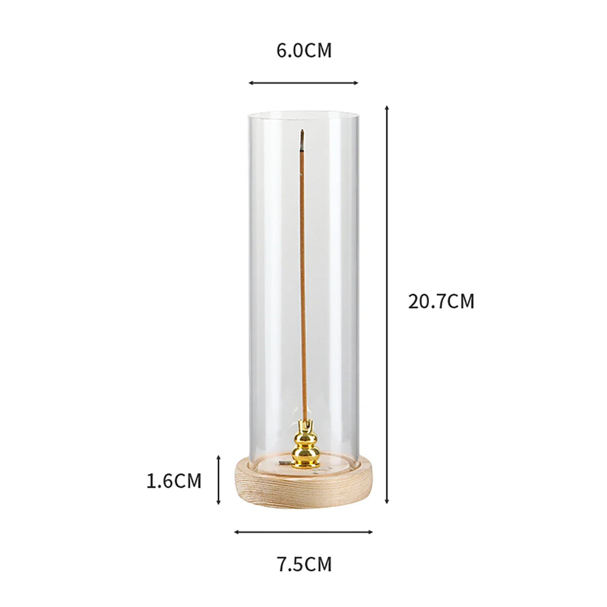 Modern Incense Holder Anti-Ash Flying Incense Burner with Removable Acrylic Ash Catcher for Home Decor Yoga Meditation