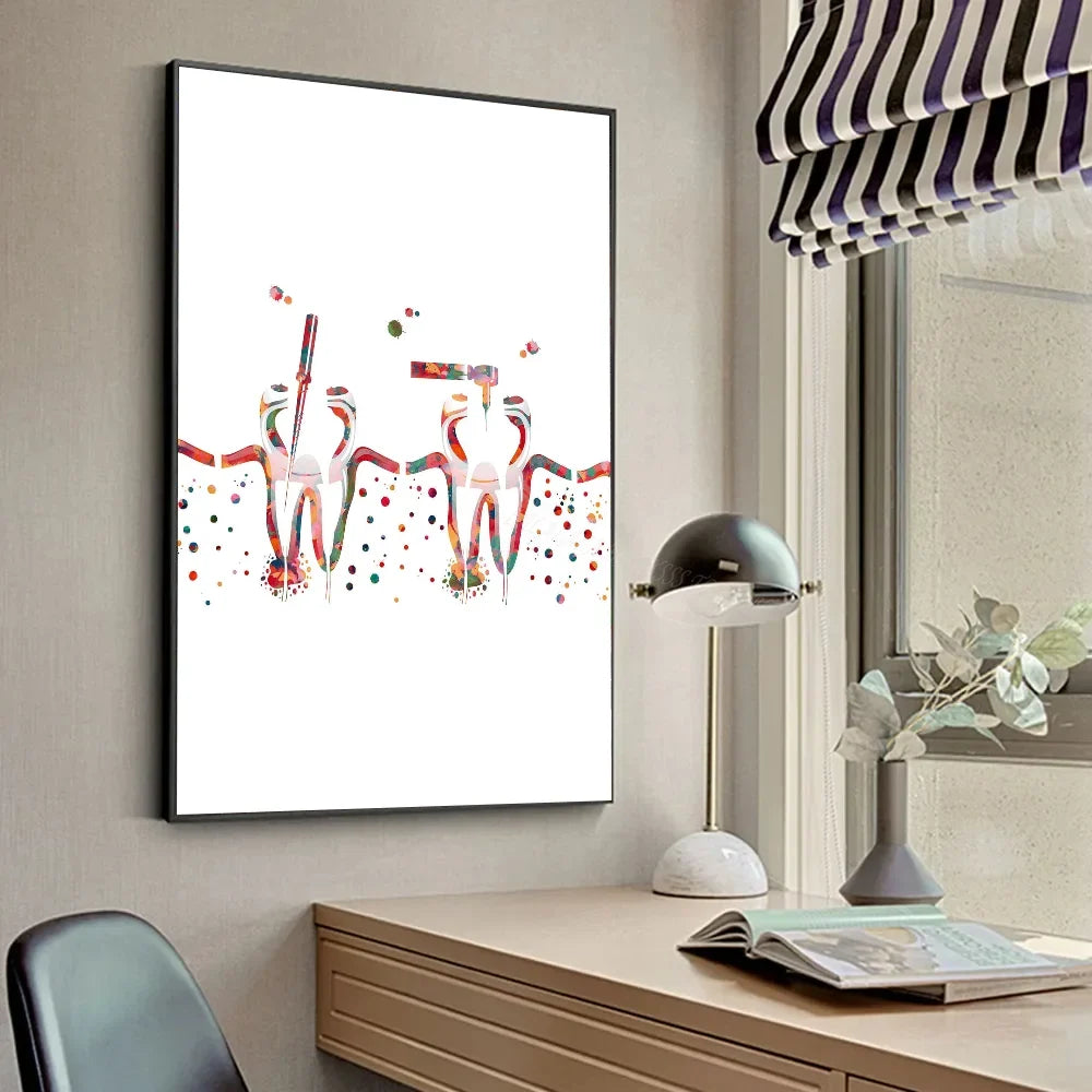 Anatomy Human Teeth Art Posters Teeth Row Teeth Illustra Poster HD Posters Home Room Bar Cafe Decor Art Wall Painting Picture
