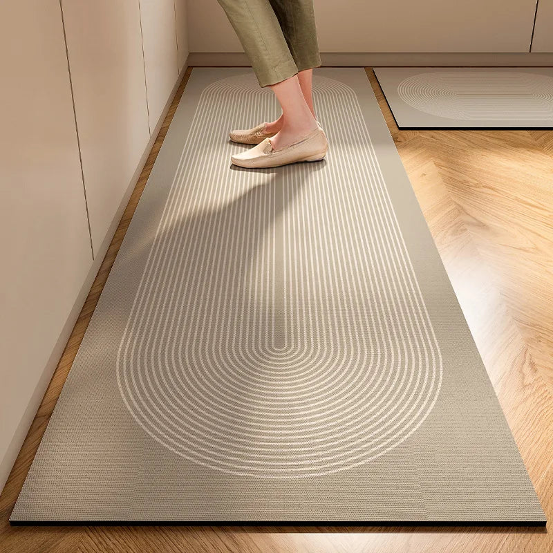 VIKAMA Germany Wabi-sabi Style Kitchen Mats Non-slip Anti-oil Wipe Washable Diatomite Absorbent Mats Waterproof Foot Mats