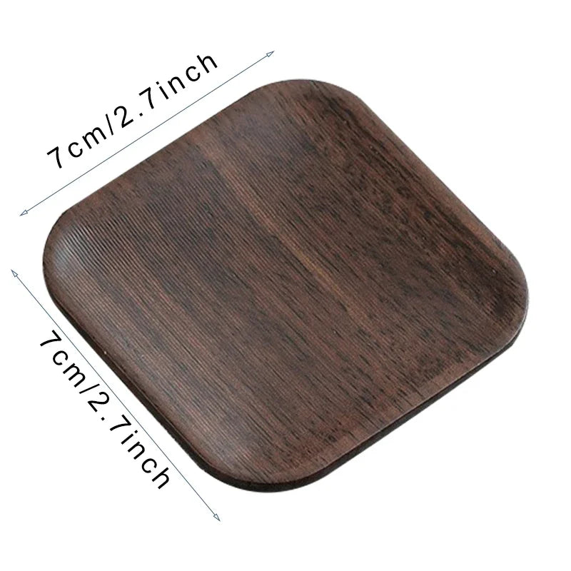Vintage Ebony Coaster Wooden Heat Insulation Cup Pad Drink Cup Coaster for Tea Coffe Milk Kitchen Supplies