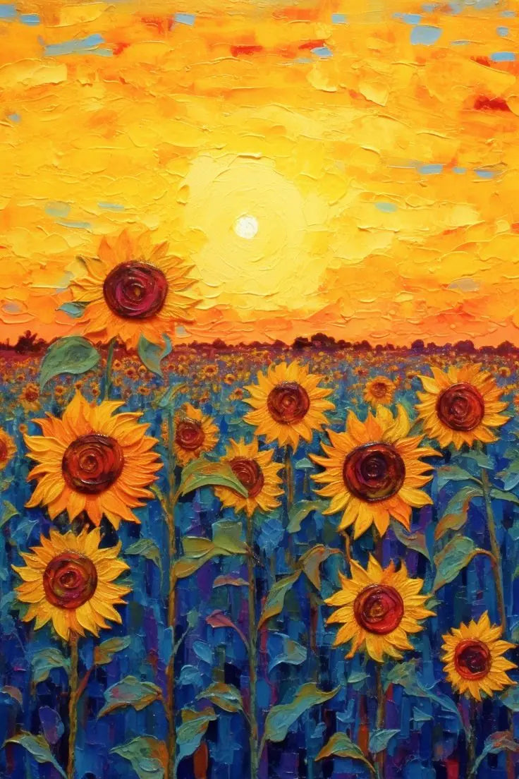 Van Gogh Sunflower Flower Starry Sky Art Pictures Poster Printing Oil Painting Canvas Painting For Modern Home Decor Gift