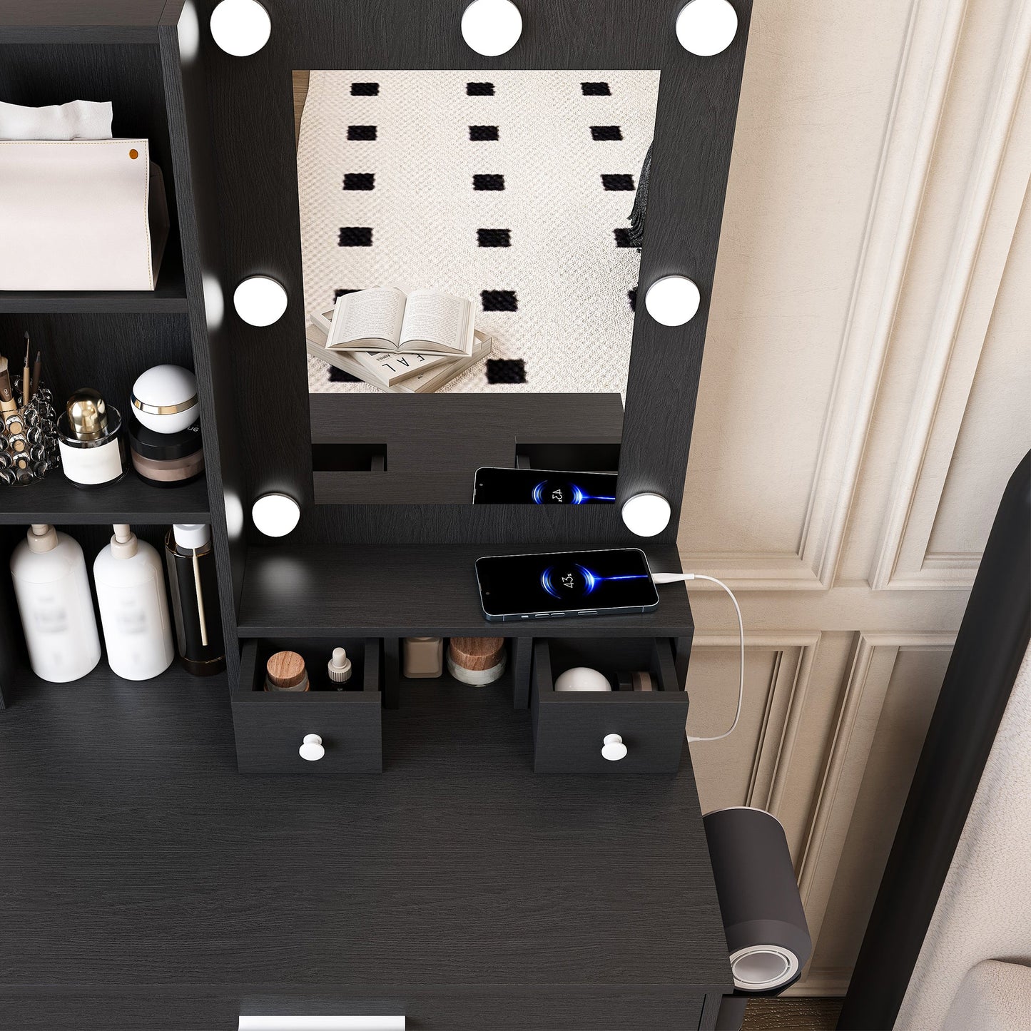 Vanity Table with Mirror & Adjustable LED Lights