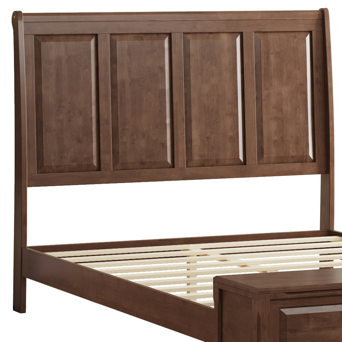 Queen Bed Frame with Tall Headboard and Storage Bench