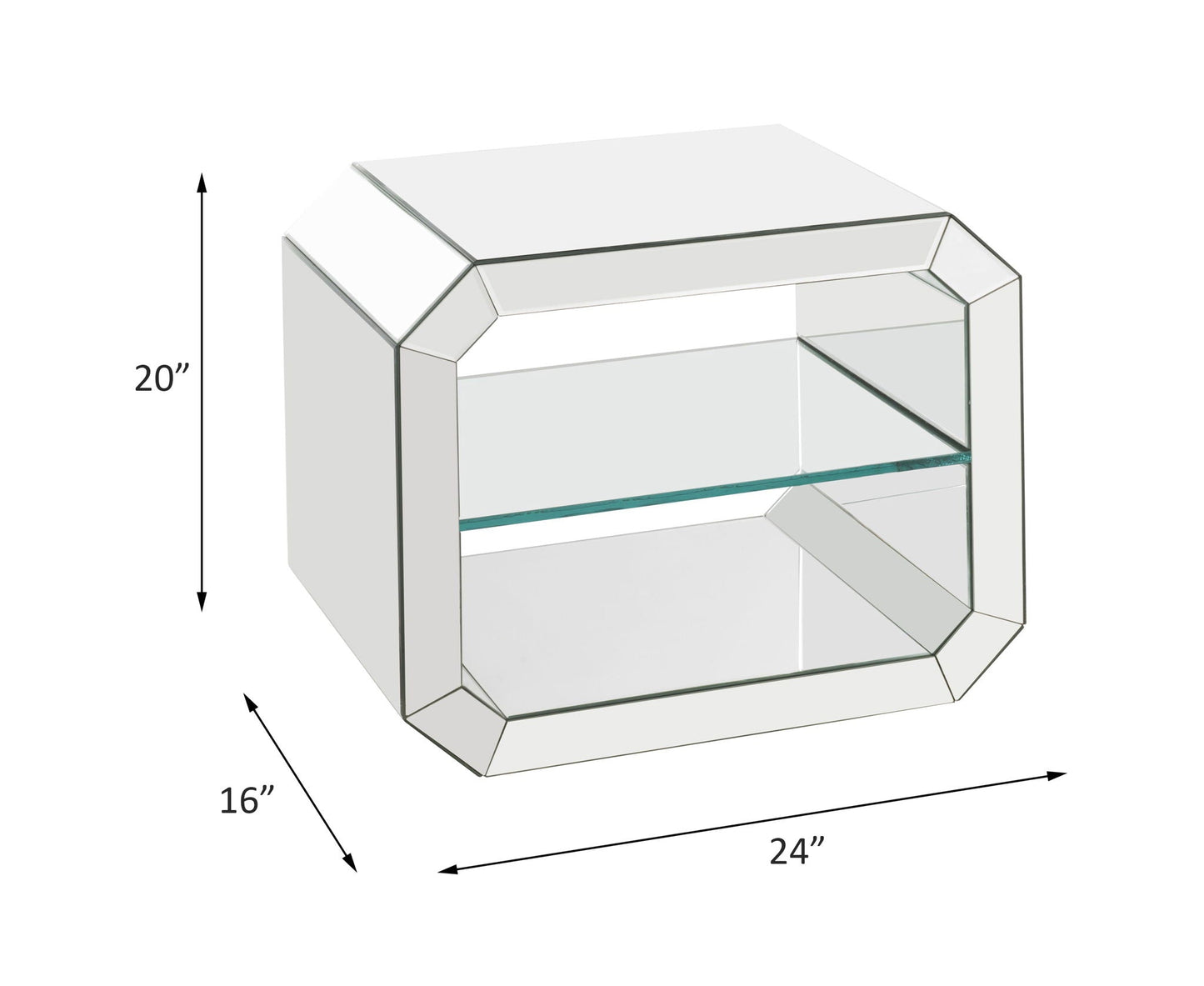 Dominic - 20" Accent Table - Mirrored