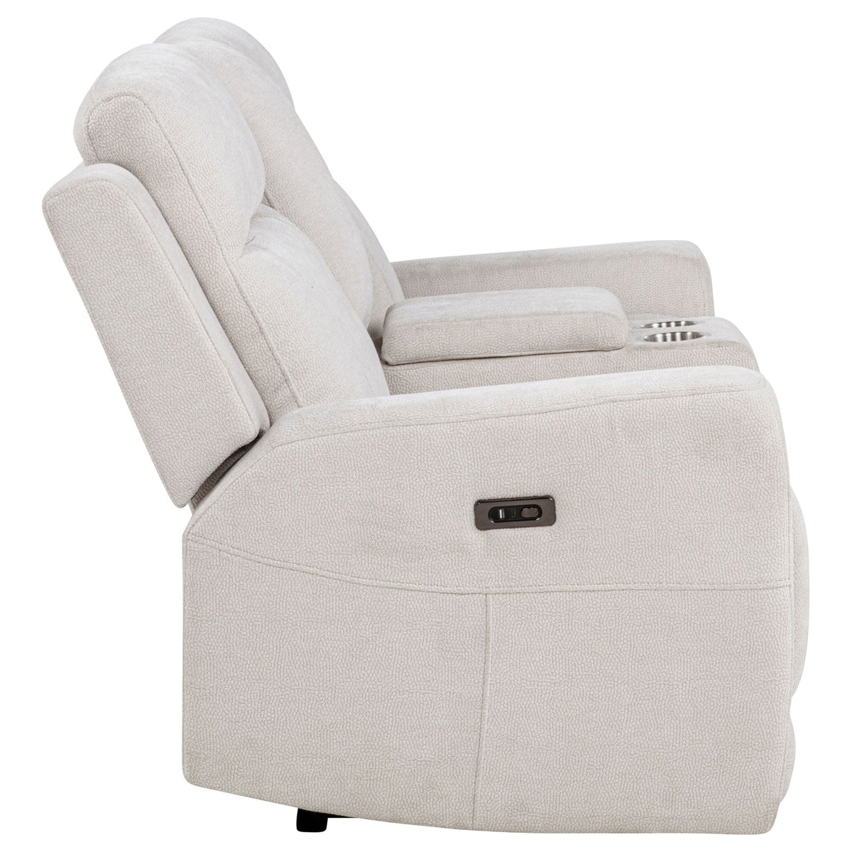 Kennett Chenille Upholstered Power Reclining Loveseat Ivory - view 7