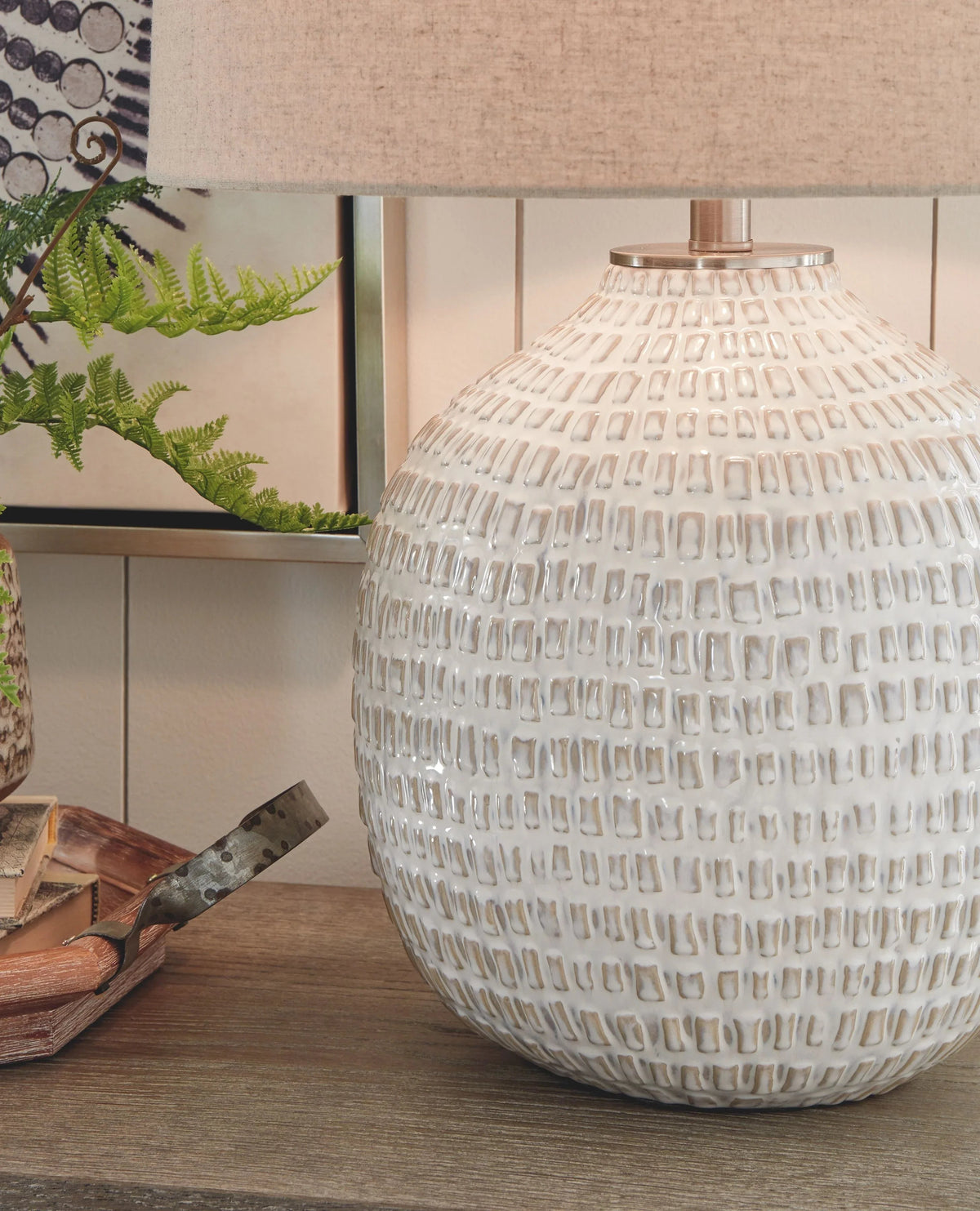 Jamon - Ceramic Table Lamp - Beige