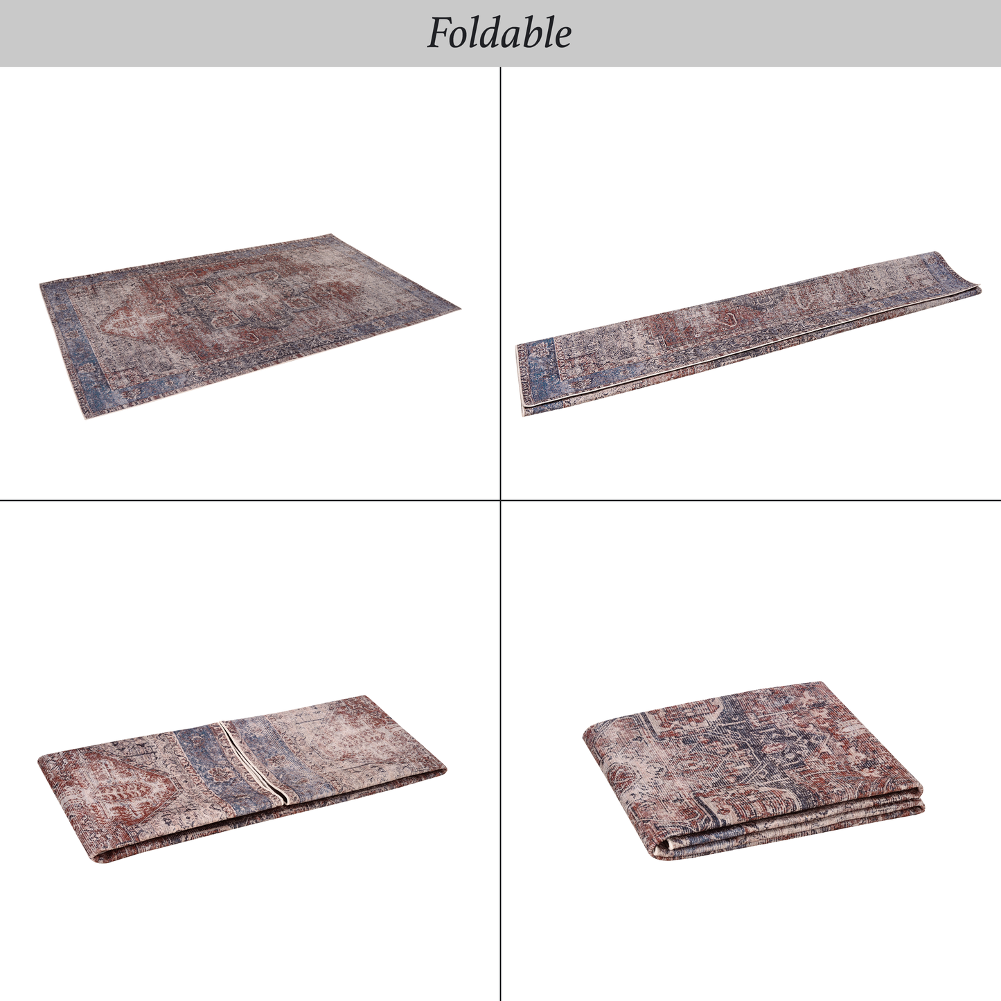 Maval Burgundy Washable 3x5 Area Rug