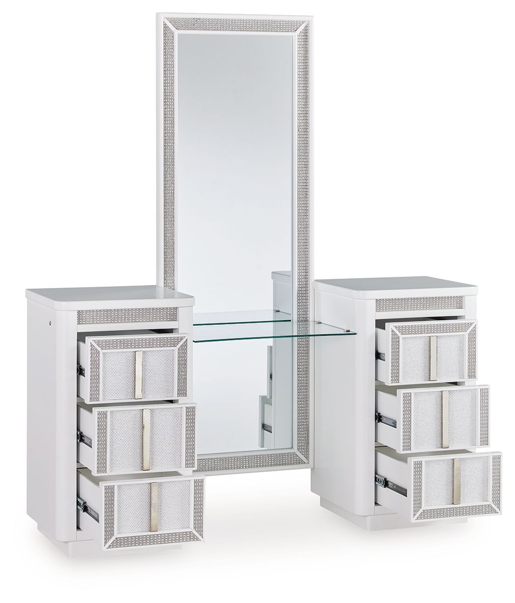 Chalanna - Vanity With Mirror - White - view 7