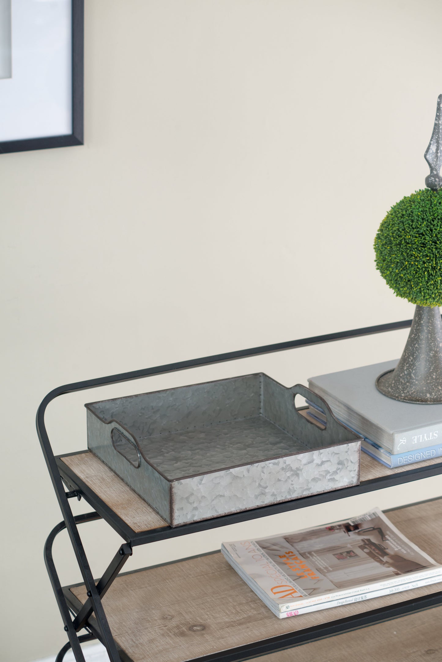 Set of 3 Decorative Galvanized Trays