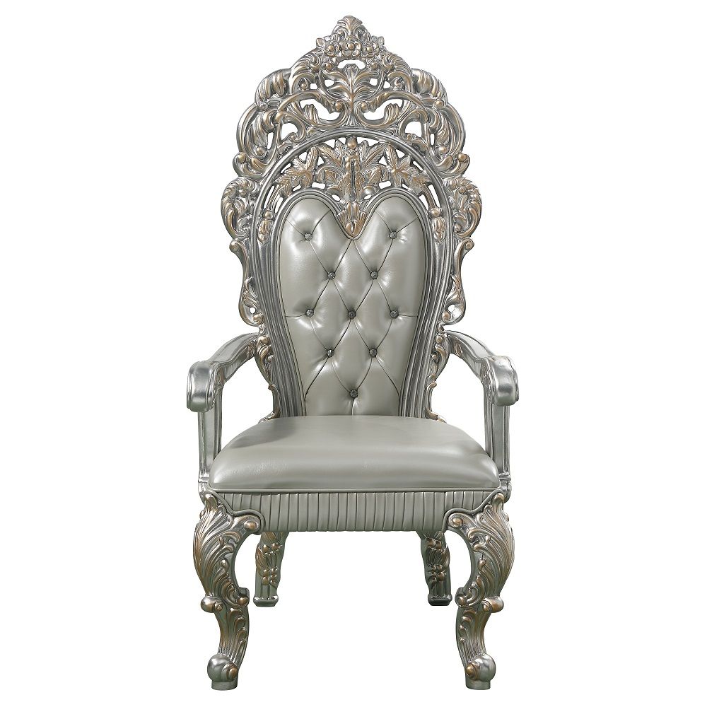 Sandoval - Arm Chair (Set of 2) - Beige Synthetic Leather & Champagne