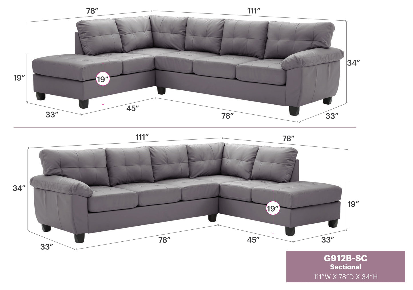 Gallant G912B-SC Sectional