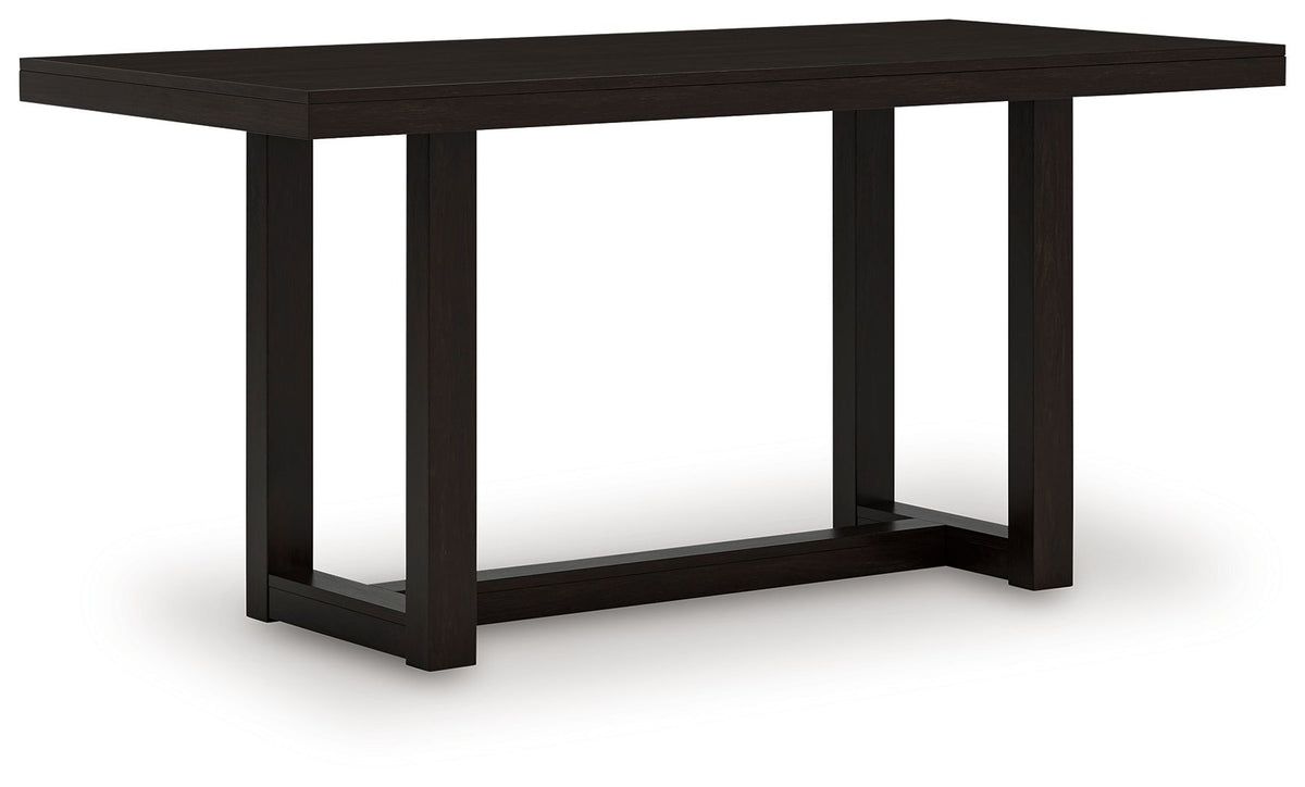 Neymorton - 5 Pc. - Rectangular Dining Room Counter Table, 4 Barstools - Dark Grayish Brown - view 6