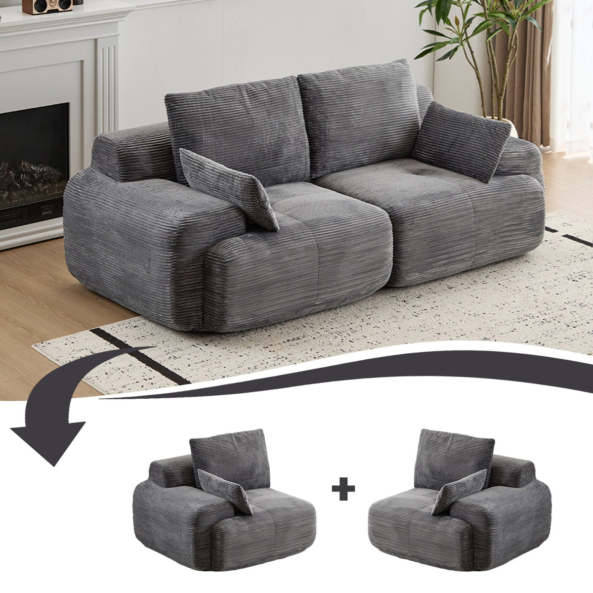 2 Seater Large Sectional Couches For Living Room - view 28