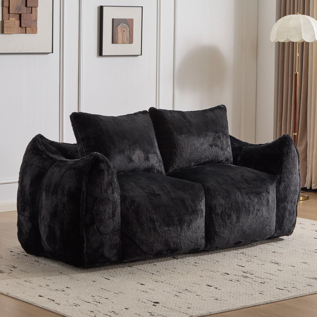 Giant Bean Bag Couch, Ultra Soft Fluffy Loveseat For Living Room - view 42