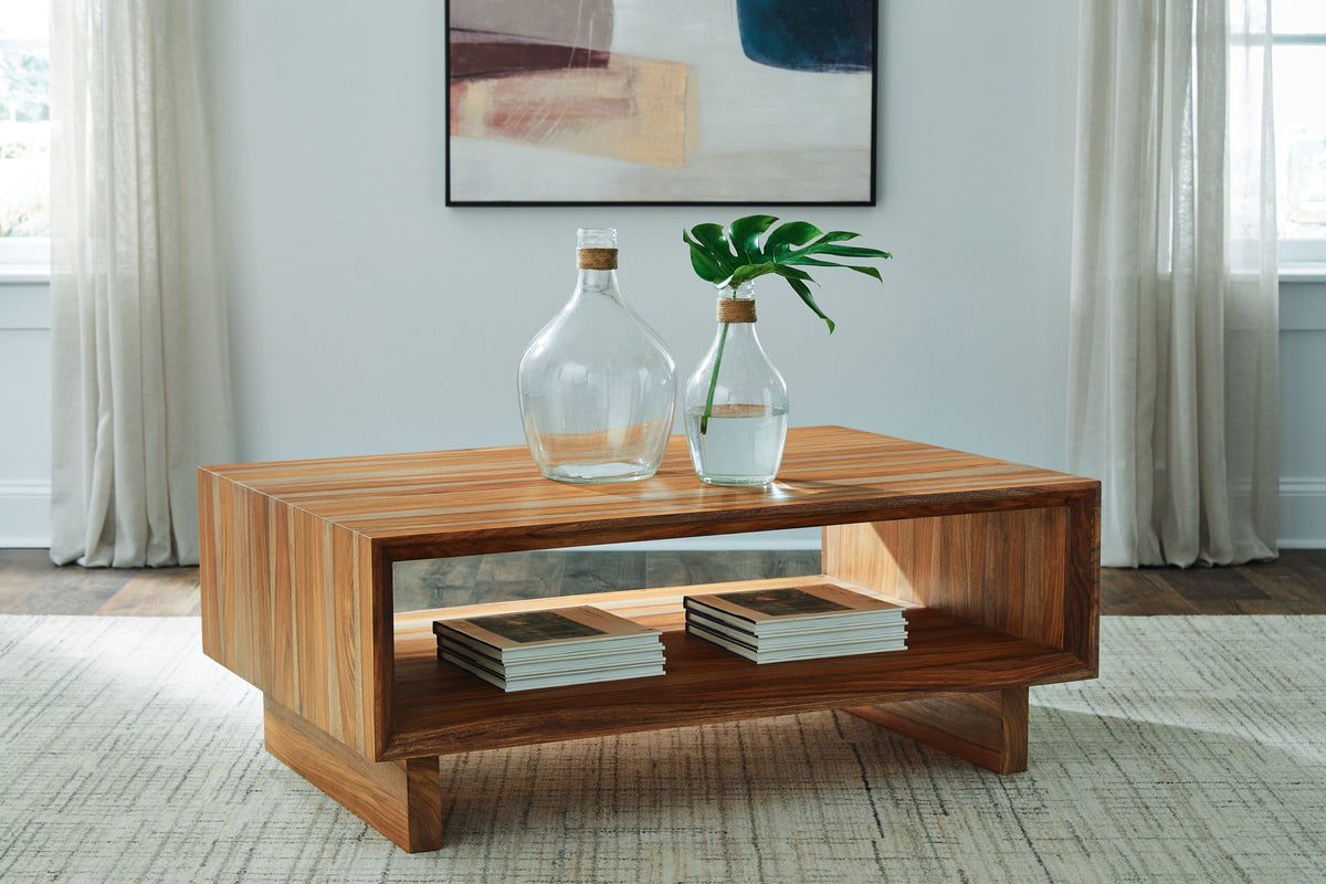 Dressonni - Rectangular Cocktail Table - Brown - view 6