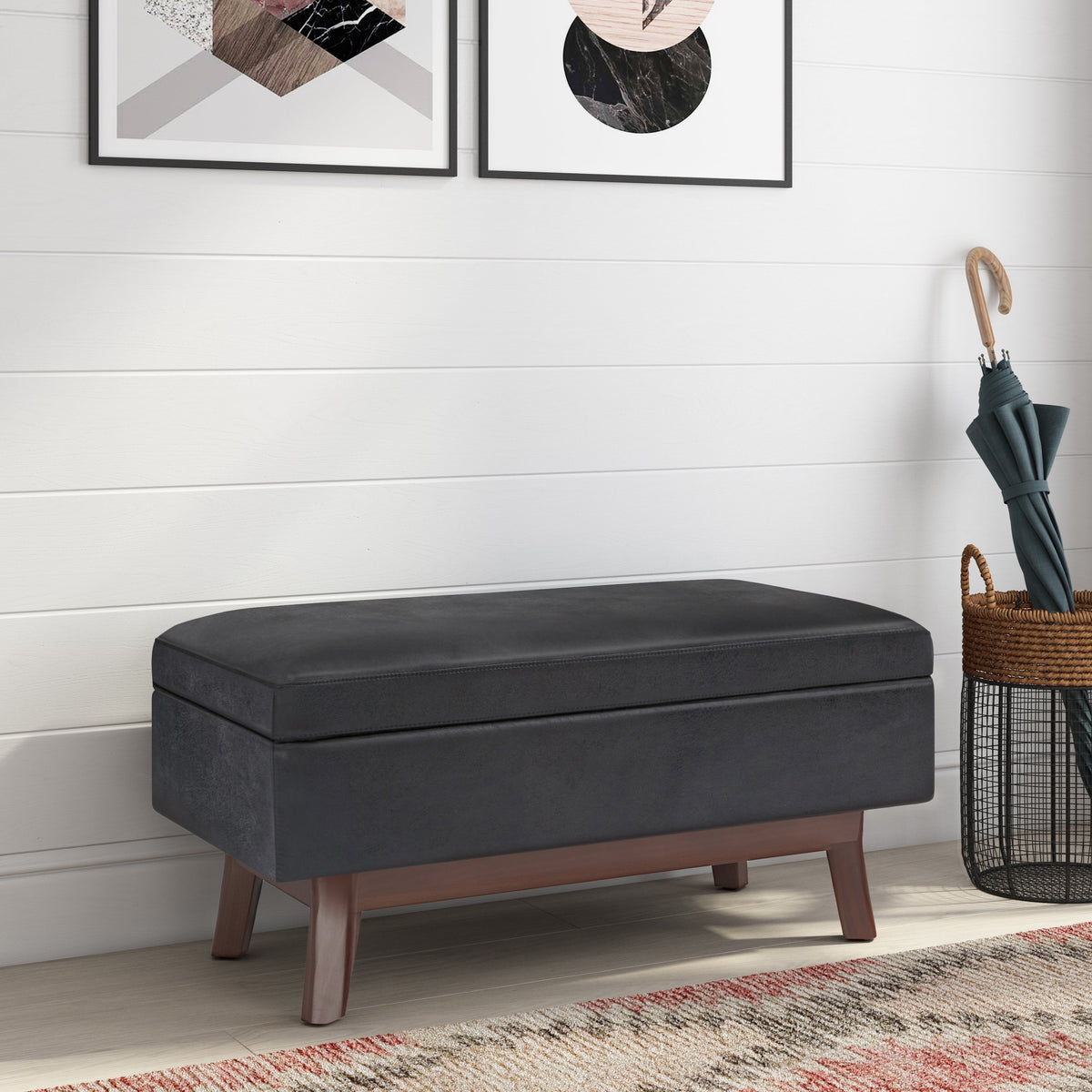 Owen 36 Inch Wide Small Rectangular Storage Ottoman